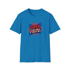 T-Shirt — "Super Papa" Union Jack/England themed Retro Comic Dad Shirt (Father's Day Gift)