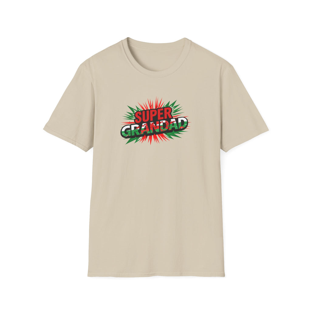 Super Grandad Welsh Flag/Wales themed T-Shirt — Retro Comic Style Father's Day Gift