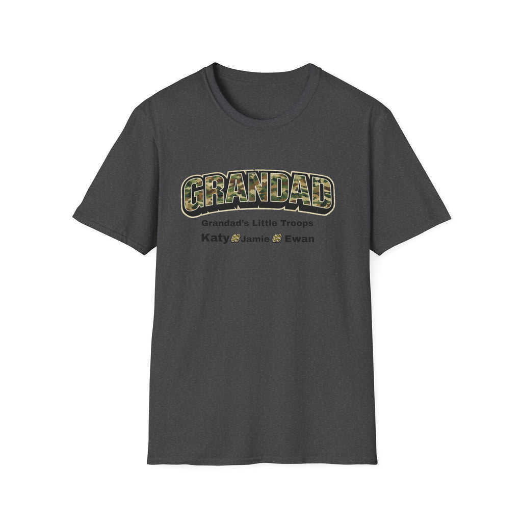 Granddad Camo T-Shirt — "Grandad's Little Troops" Personalized Kids Names