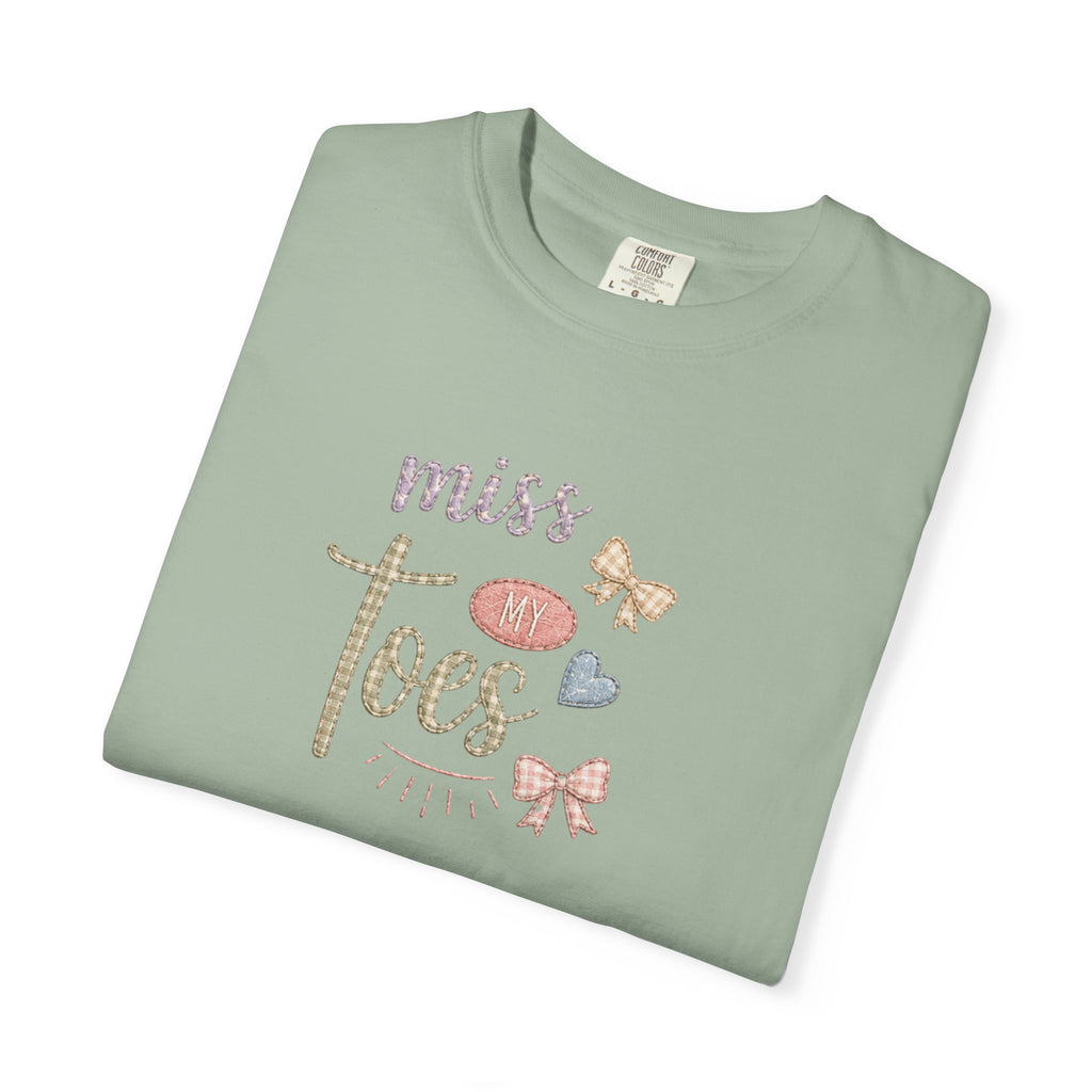 Miss My Toes Graphic T-Shirt – Cute Baby Feet & Bows Tee