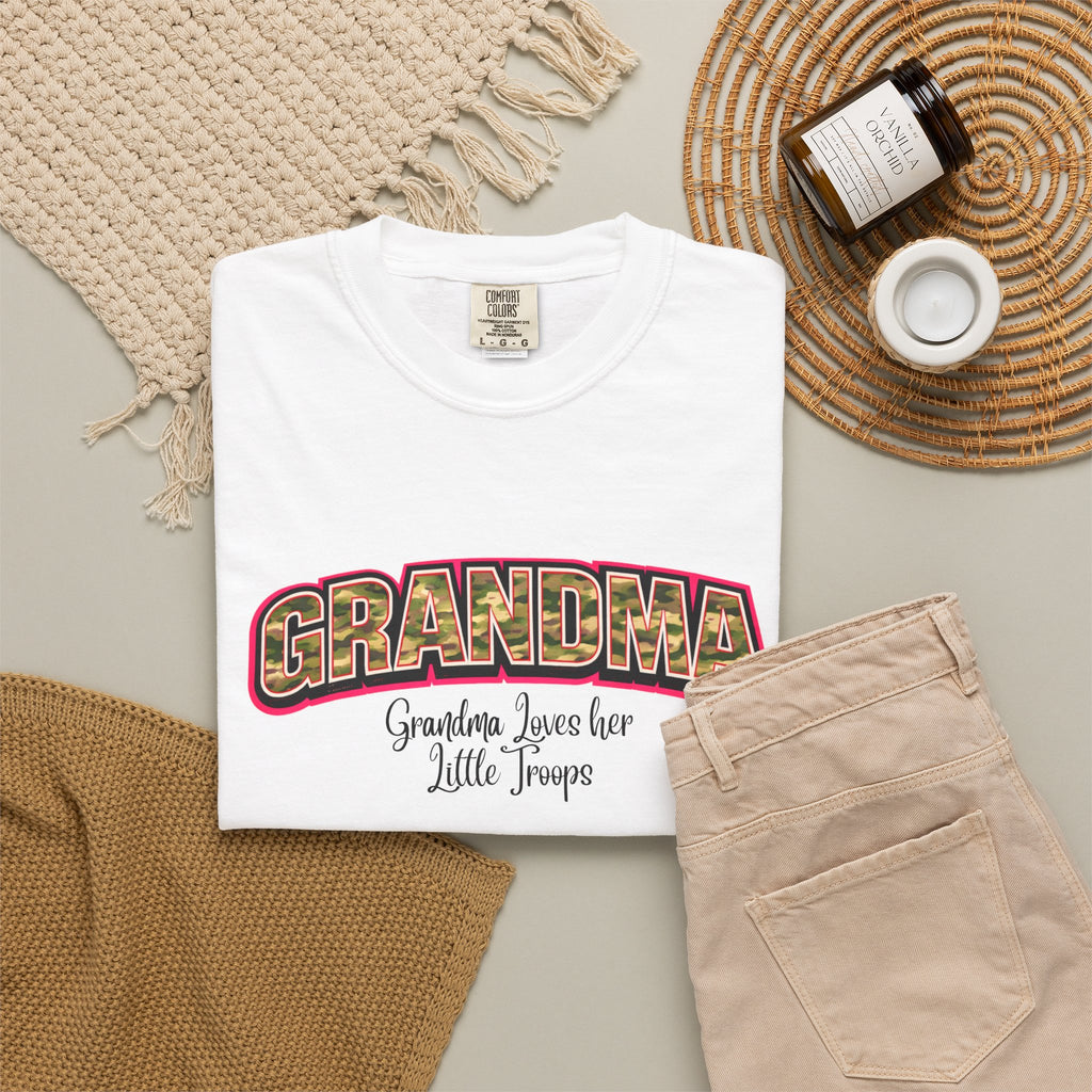 Grandma Floral Retro Tee — "Grandma: Grandkids Love Her a Little Teacup"