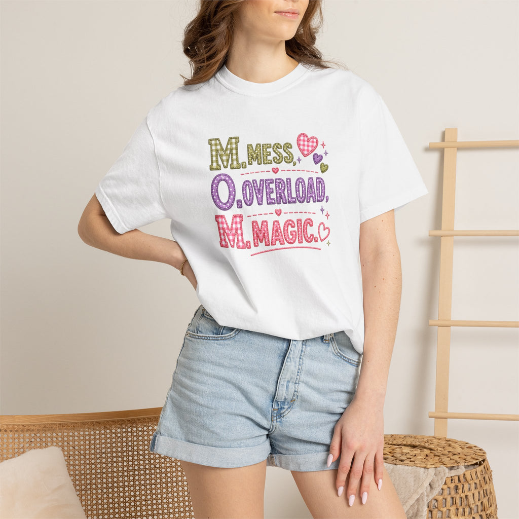 M.O.M. Graphic Tee — "Mess Overload Magic" Cute Mom Shirt