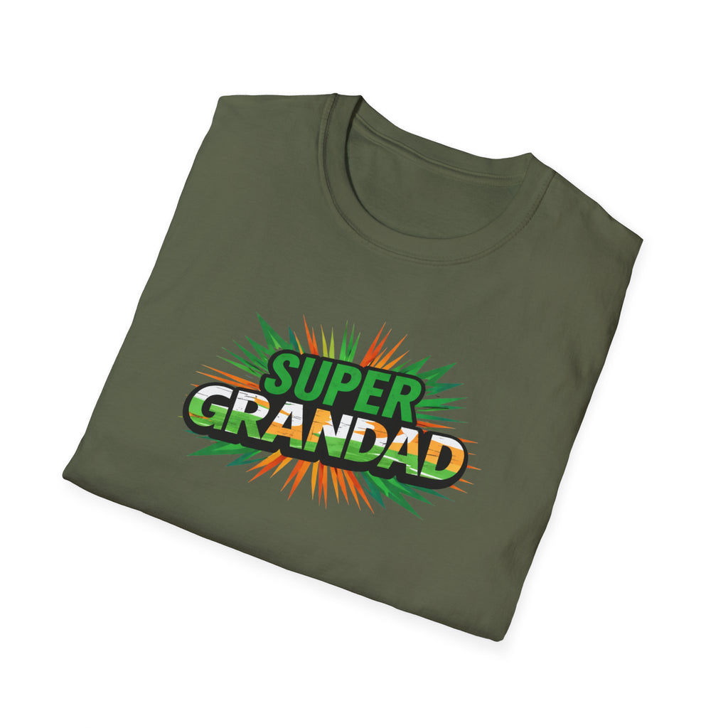 Super Grandad Ireland Flag/Irish themed T-Shirt — Retro Comic Style Gift for Grandpa (Father's Day, Birthday)