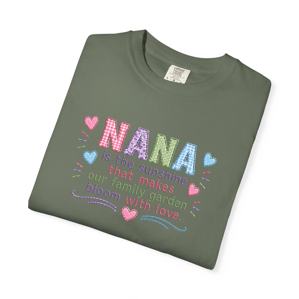 Nana Sunshine Floral T-Shirt — “NANA is the sunshine that makes our family garden bloom with love”