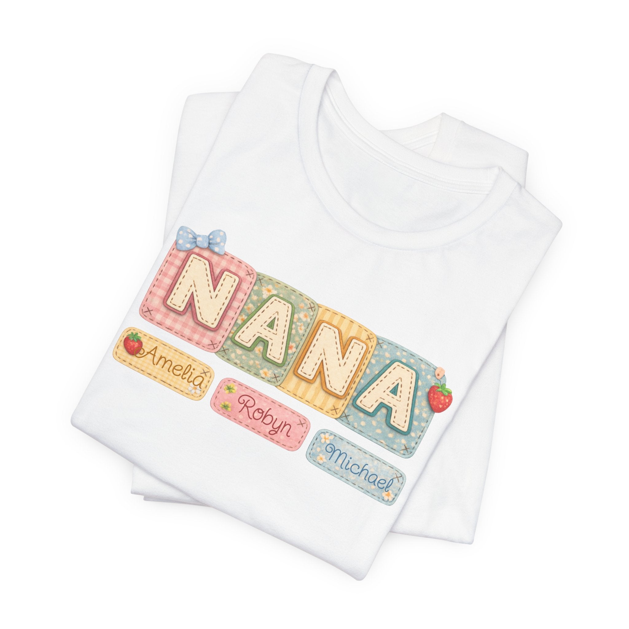 Nana Baby Blocks Tee — Personalized Grandmother Name Shirt