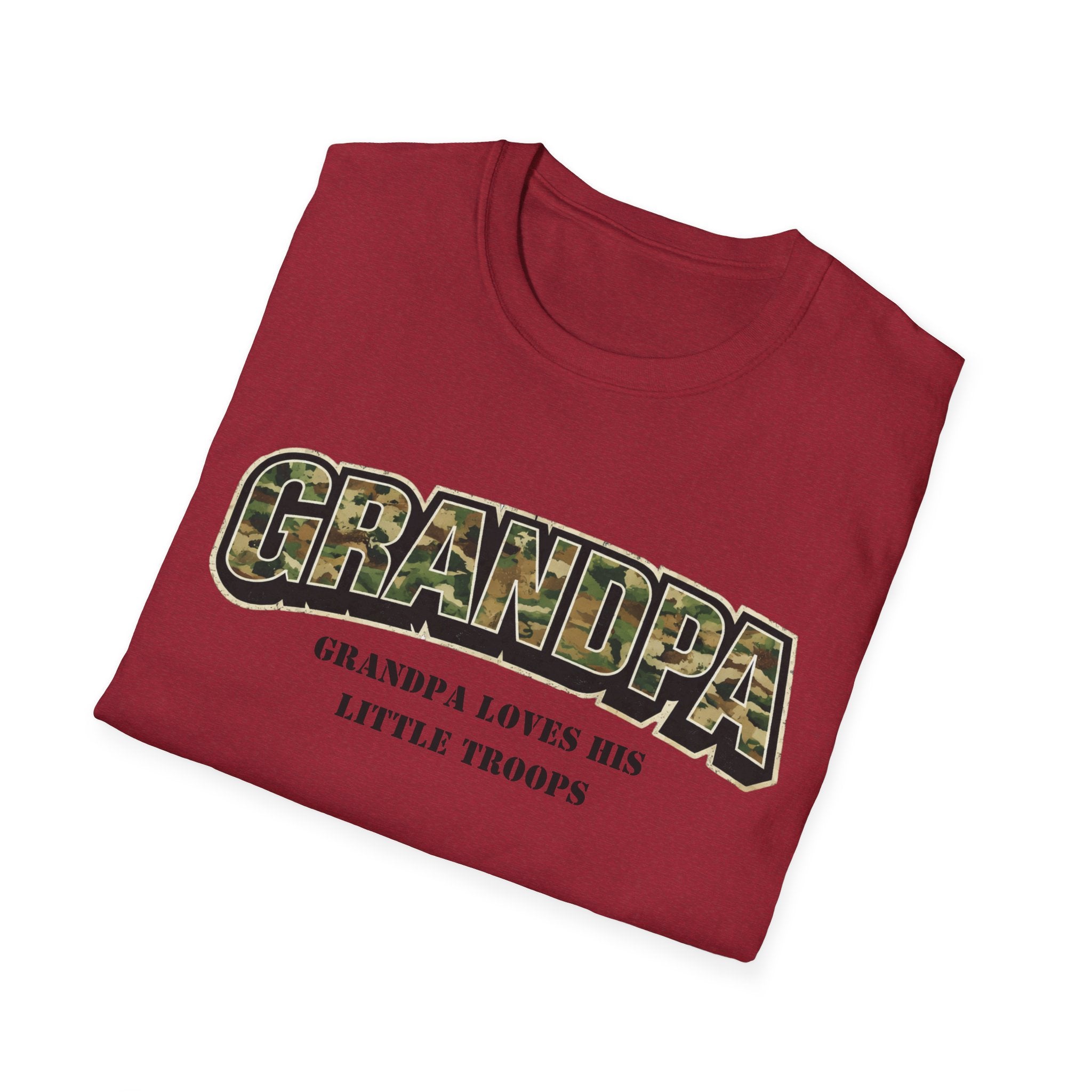 Grandpa Camo T-Shirt — "Grandpa Loves His Little Troops" Military Dad Gift