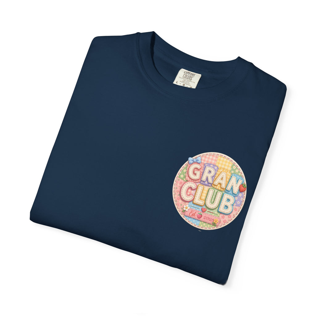 T-Shirt — "Gran Club" Retro Floral Badge Tee