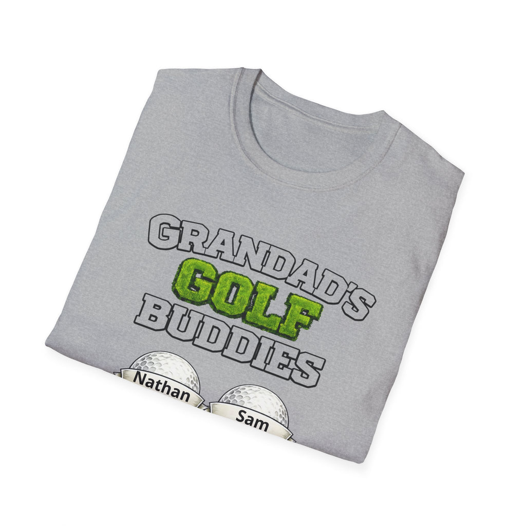 Granddad's Golf Buddies T-Shirt — Personalized Golf Tee with Names