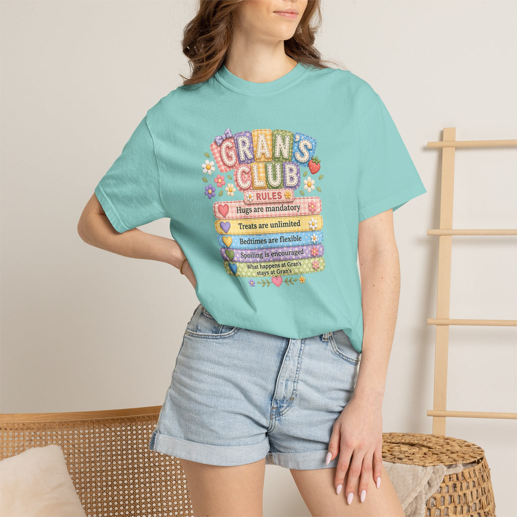 Grans Club Rules T-Shirt — Cute Floral Grandma Shirt, Funny Grandmother Gift for Mother's Day