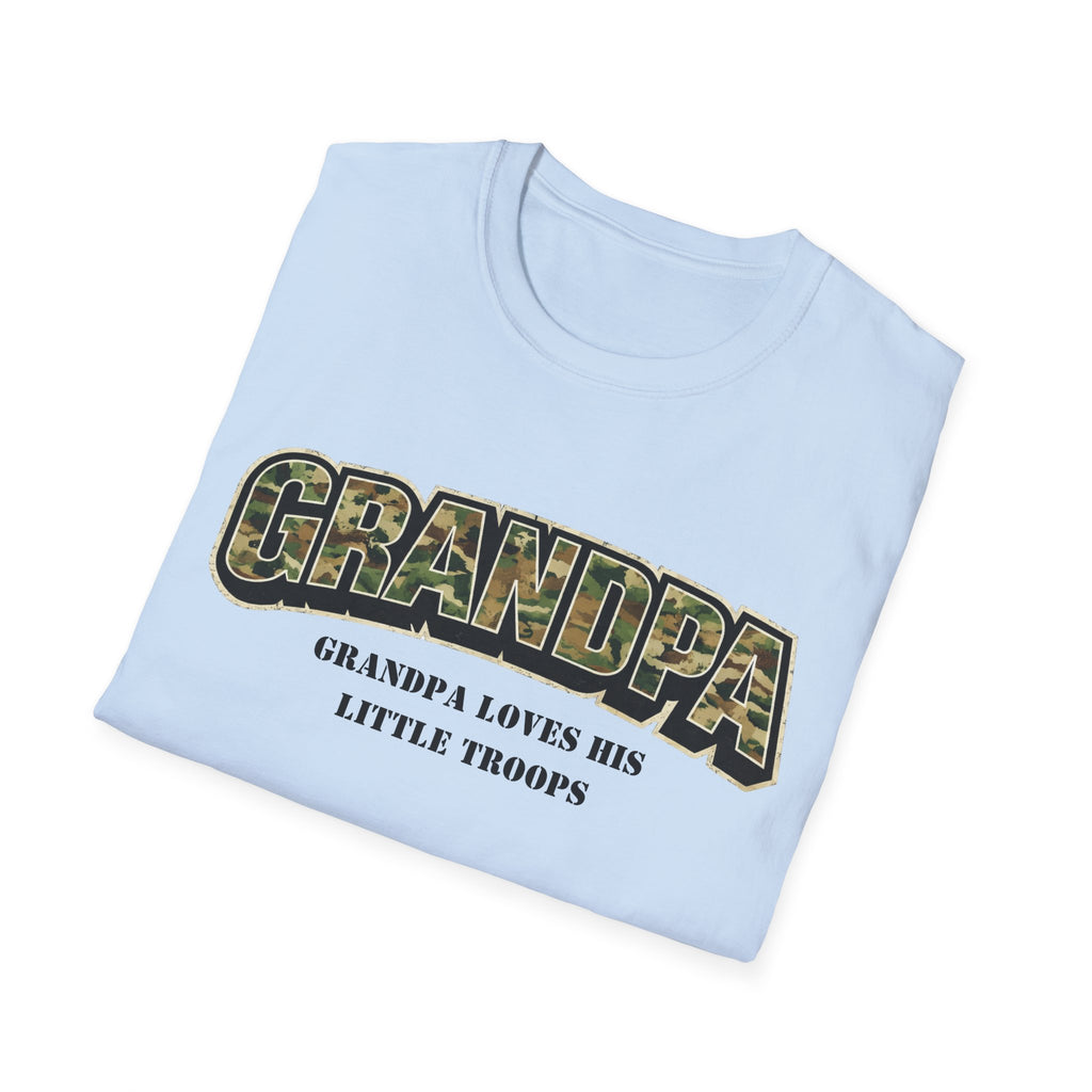 Grandpa Camo T-Shirt — "Grandpa Loves His Little Troops" Military Dad Gift