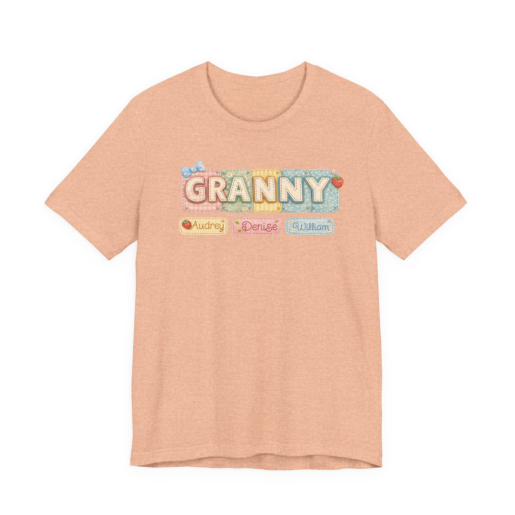 Granny Retro Nameplate T‑Shirt — Personalized Grandma Tee