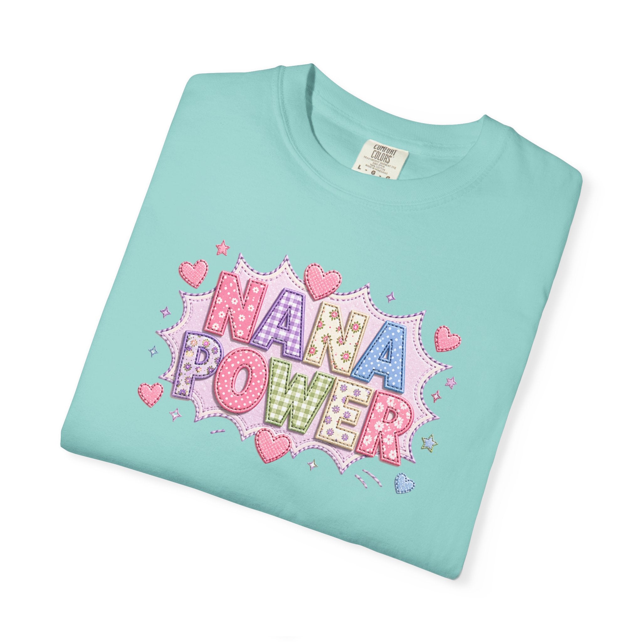 Nana Power T-Shirt — Playful Retro Heart Graphic for Grandmother Gifts