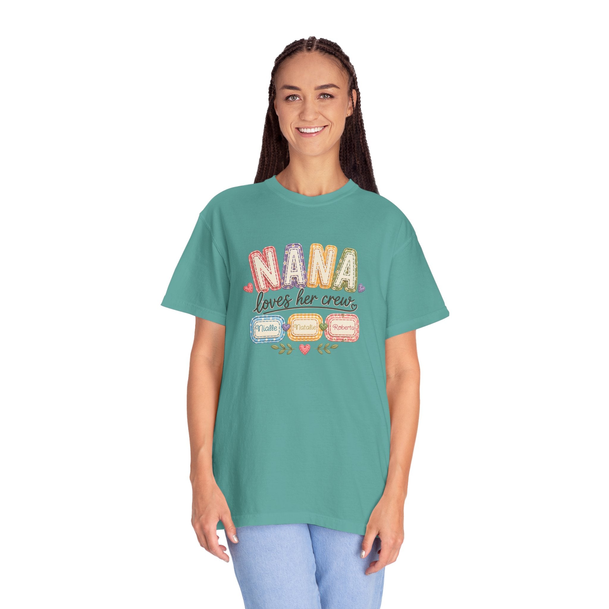 T-Shirt — “Nana Loves Her Crew” Colorful Grandma Family tee