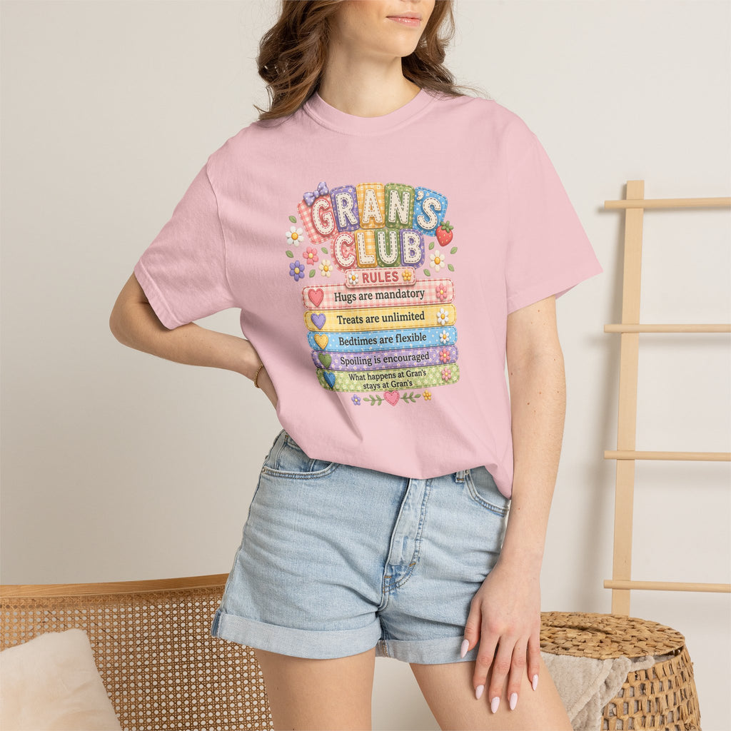 Grans Club Rules T-Shirt — Cute Floral Grandma Shirt, Funny Grandmother Gift for Mother's Day