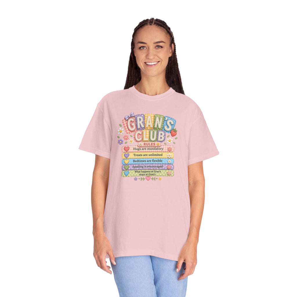 Grans Club Rules T-Shirt — Cute Floral Grandma Shirt, Funny Grandmother Gift for Mother's Day