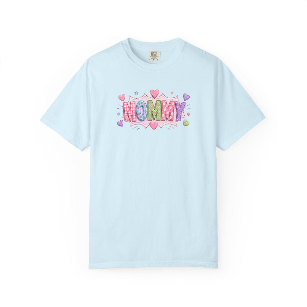 Mommy Hearts T‑Shirt — Cute Pastel 'MOMMY' Graphic Tee for Mother's Day & New Moms