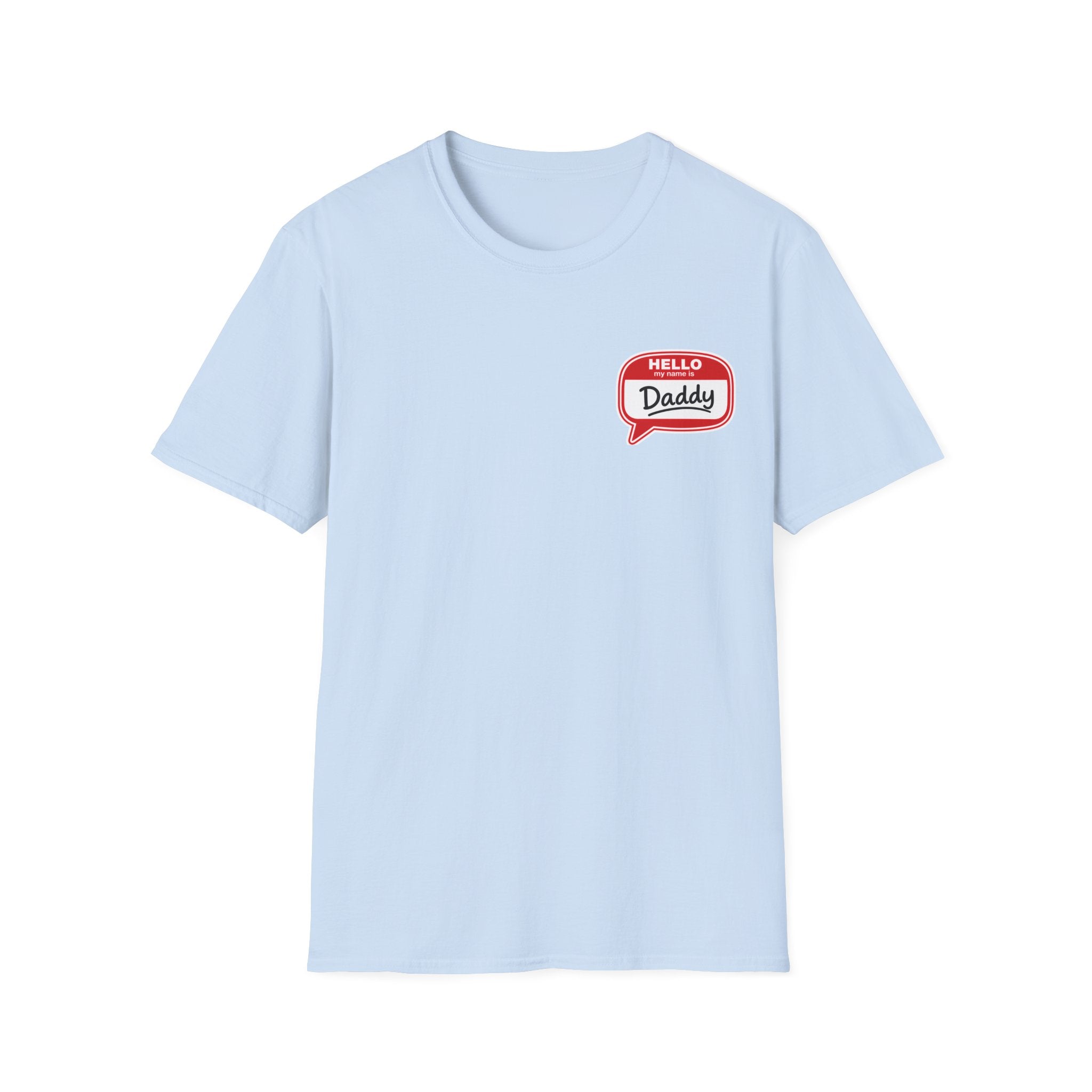 Daddy Name Tag T-Shirt - 'Hello Daddy' Retro Speech Bubble Tee