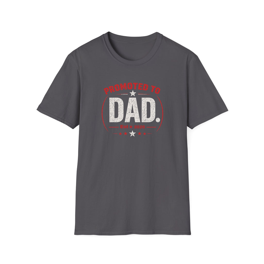 Promoted to Dad T-Shirt — New Dad Announcement Gift, Father’s Day Tee