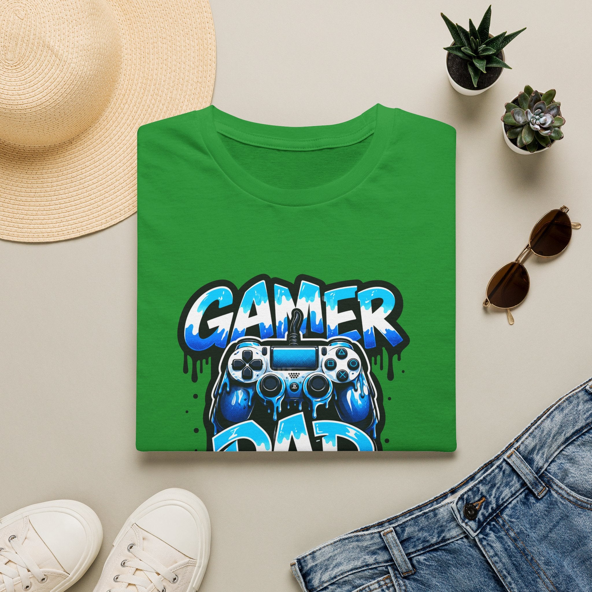 Gamer Dad T-Shirt — Blue Controller T-shirt