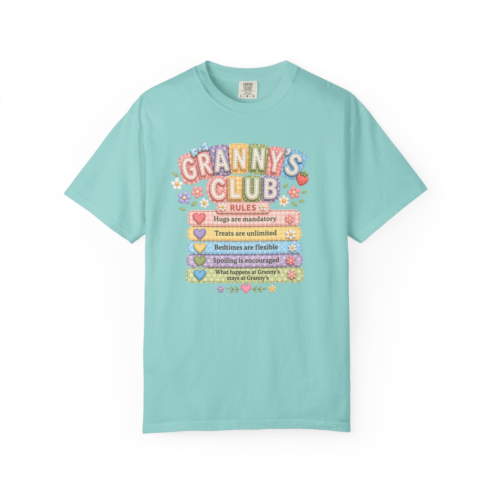 Granny's Club T‑Shirt – Cute Pastel 'Granny's Club' Rules Graphic Tee for Grandmothers