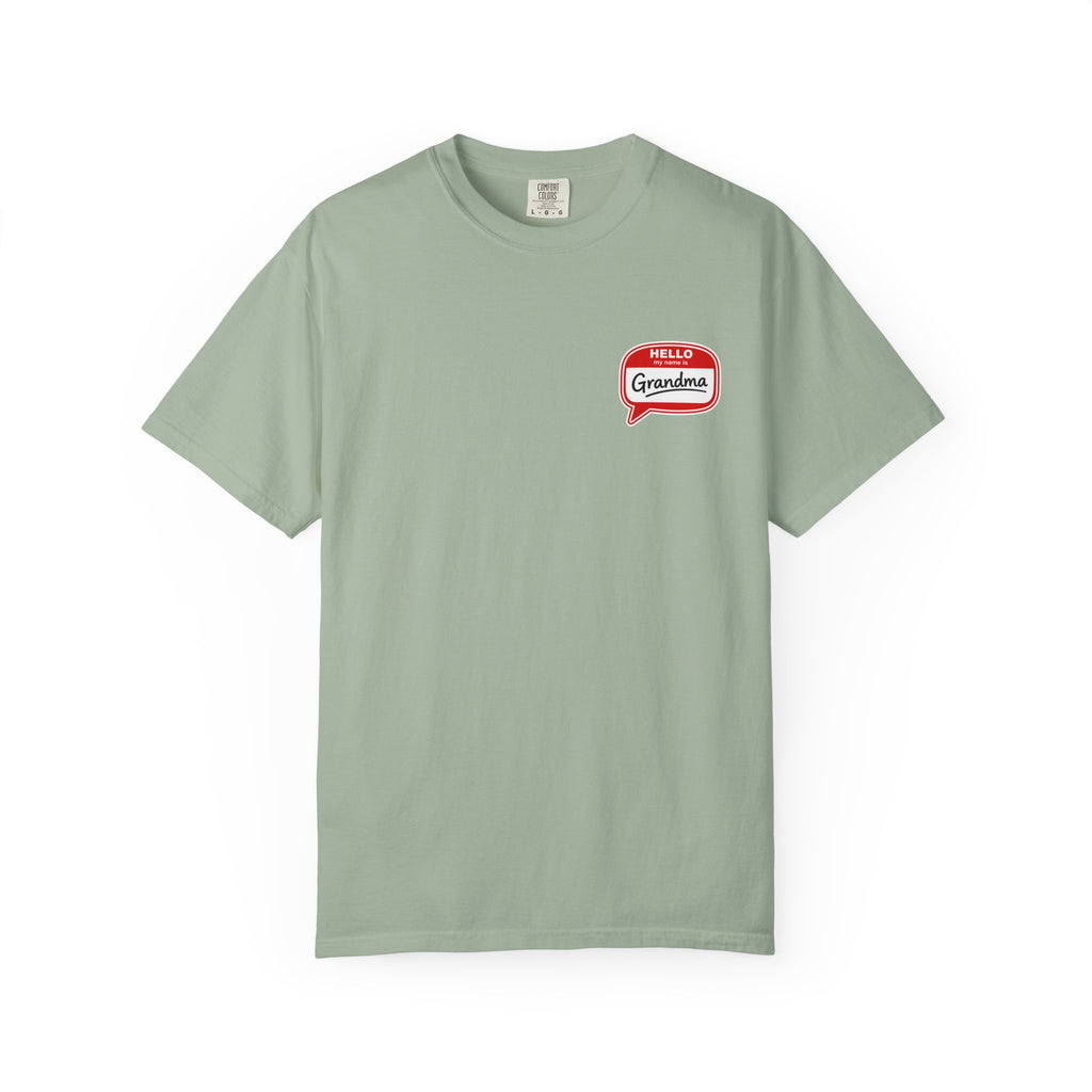 Hello Grandma Name Tag T-Shirt — Funny Retro "Hello, My Name Is Grandma" Tee