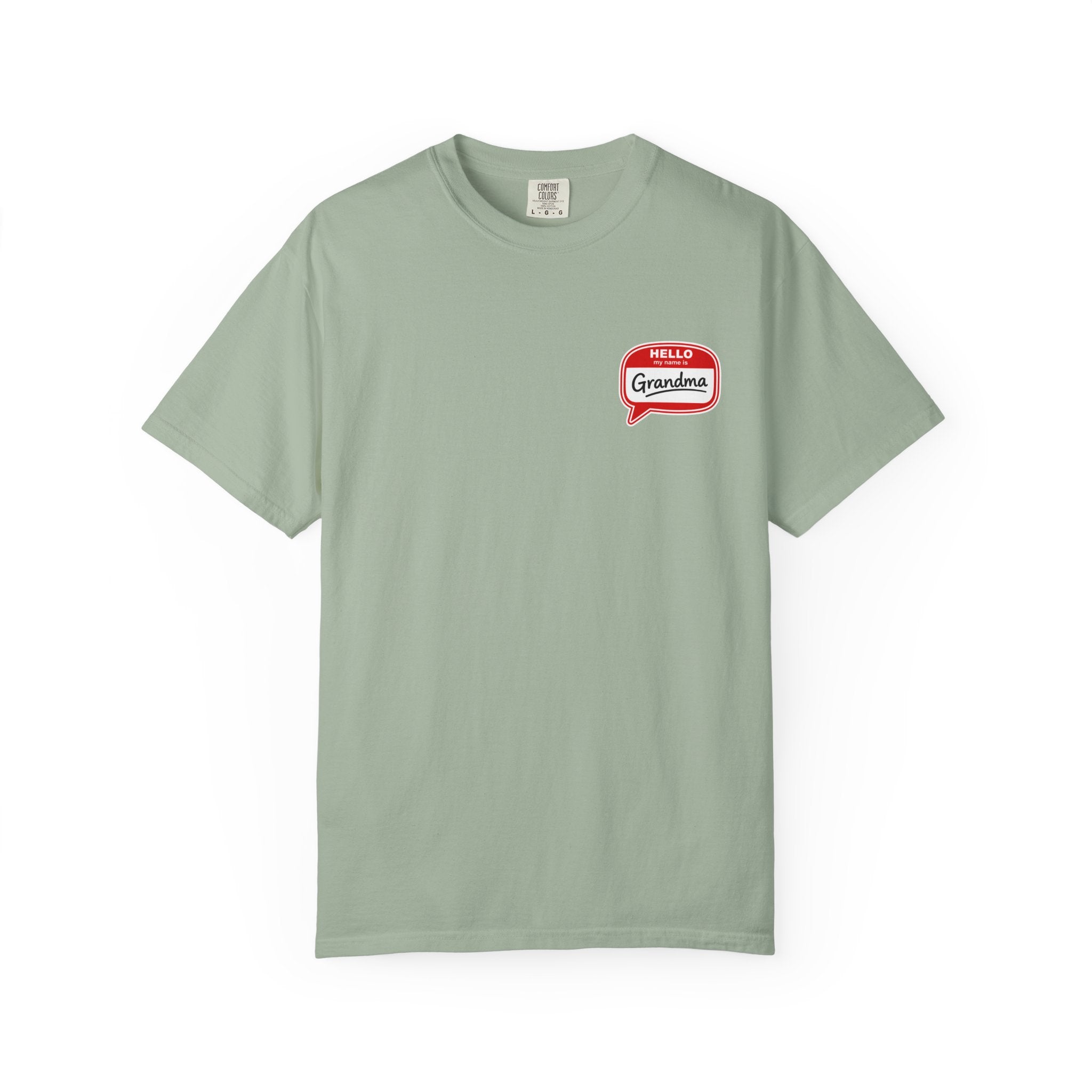 Hello Grandma Name Tag T-Shirt — Funny Retro "Hello, My Name Is Grandma" Tee