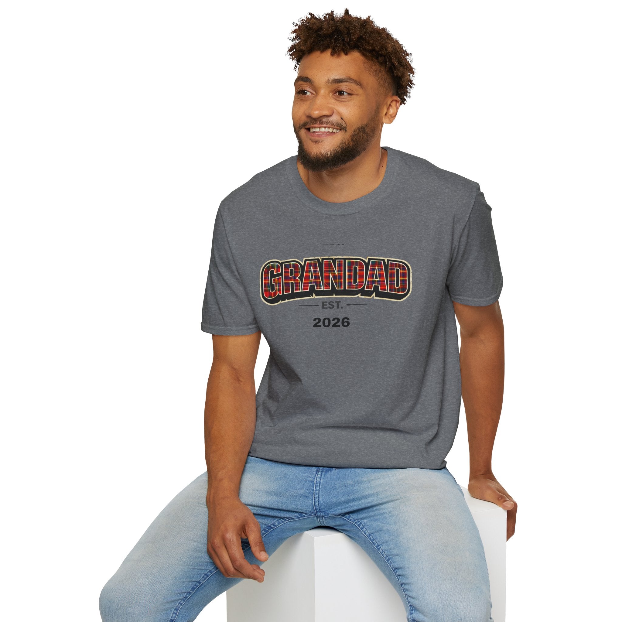 Grandad Est. 2026 T-Shirt — Plaid Grandpa Gift Tee