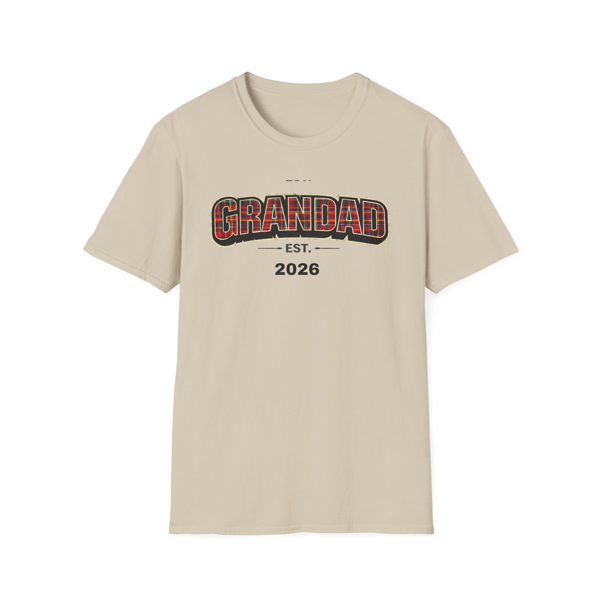 Grandad Est. 2026 T-Shirt — Plaid Grandpa Gift Tee