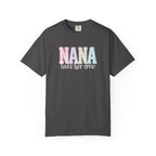 Nana Pastel Varsity T-Shirt — Soft Vintage Lettering Gift for Grandma (Mother's Day/Birthday)