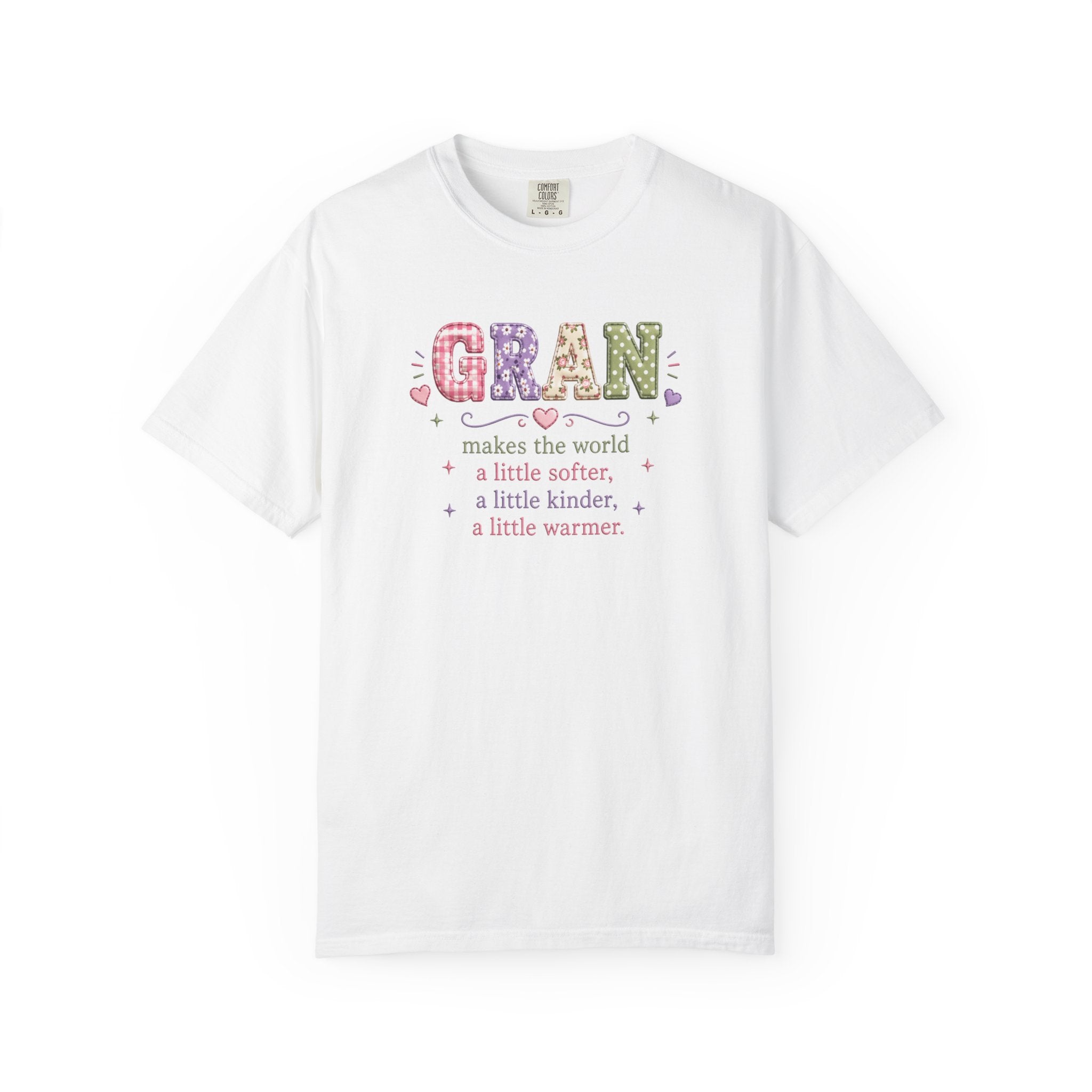 Gran Makes the World Softer T-Shirt – Gift for Grandma, Floral Vintage Lettering