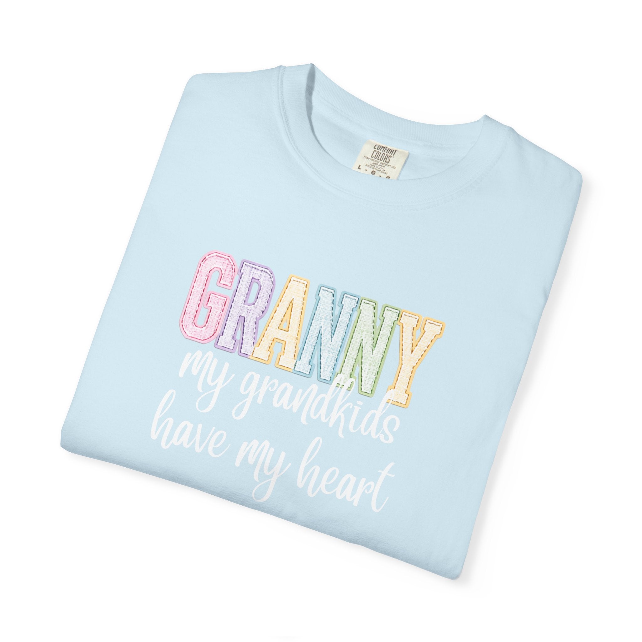 Granny Pastel Rainbow T‑Shirt — Retro Block Letter Grandma Tee