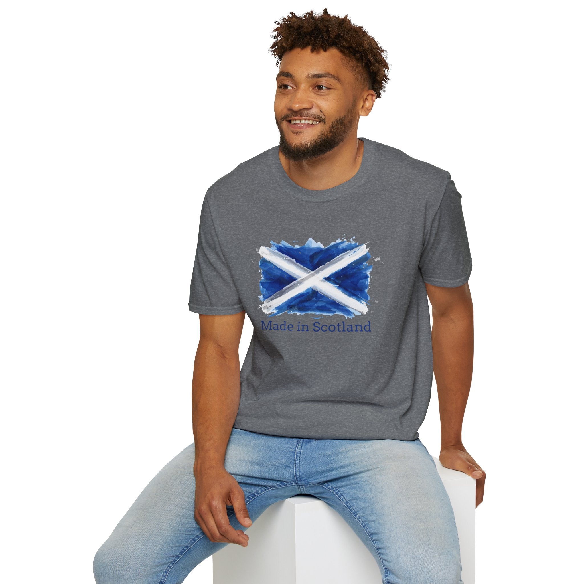 Made in Scotland T-Shirt — Watercolor Saltire Flag Tee