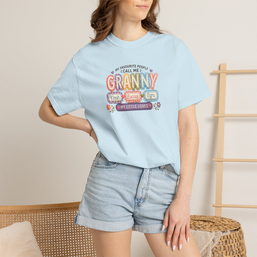 Granny Floral Retro Tee — "My Favourite People Call Me Granny"
