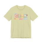 Gran Retro Patch Tee — Personalized 'Gran' Name Blocks Short Sleeve Shirt
