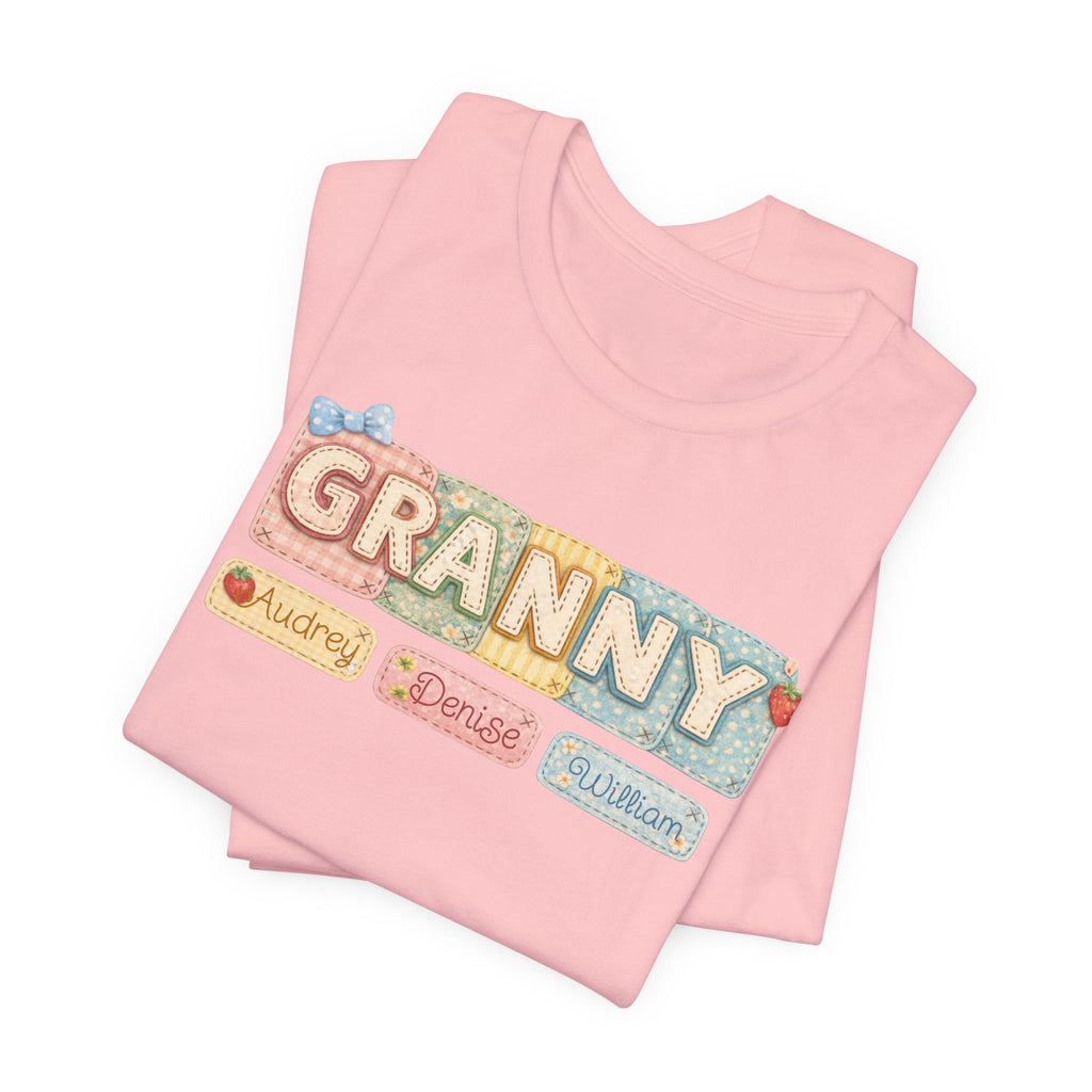 Granny Retro Nameplate T‑Shirt — Personalized Grandma Tee