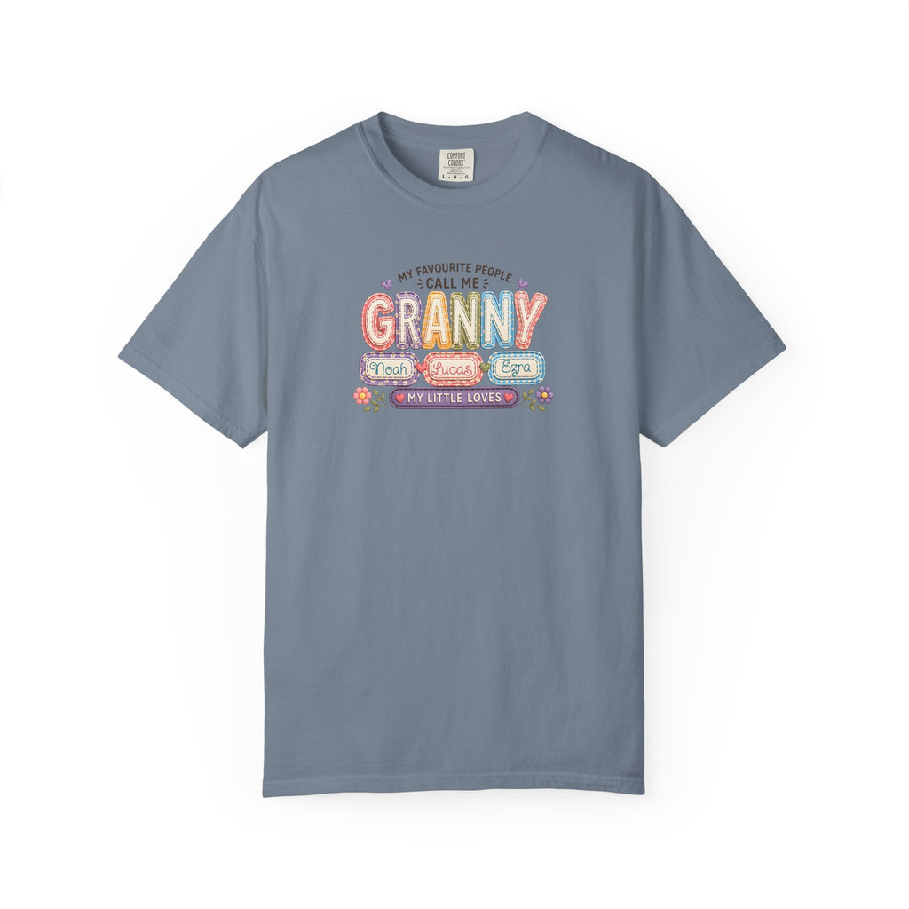 Granny Floral Retro Tee — "My Favourite People Call Me Granny"
