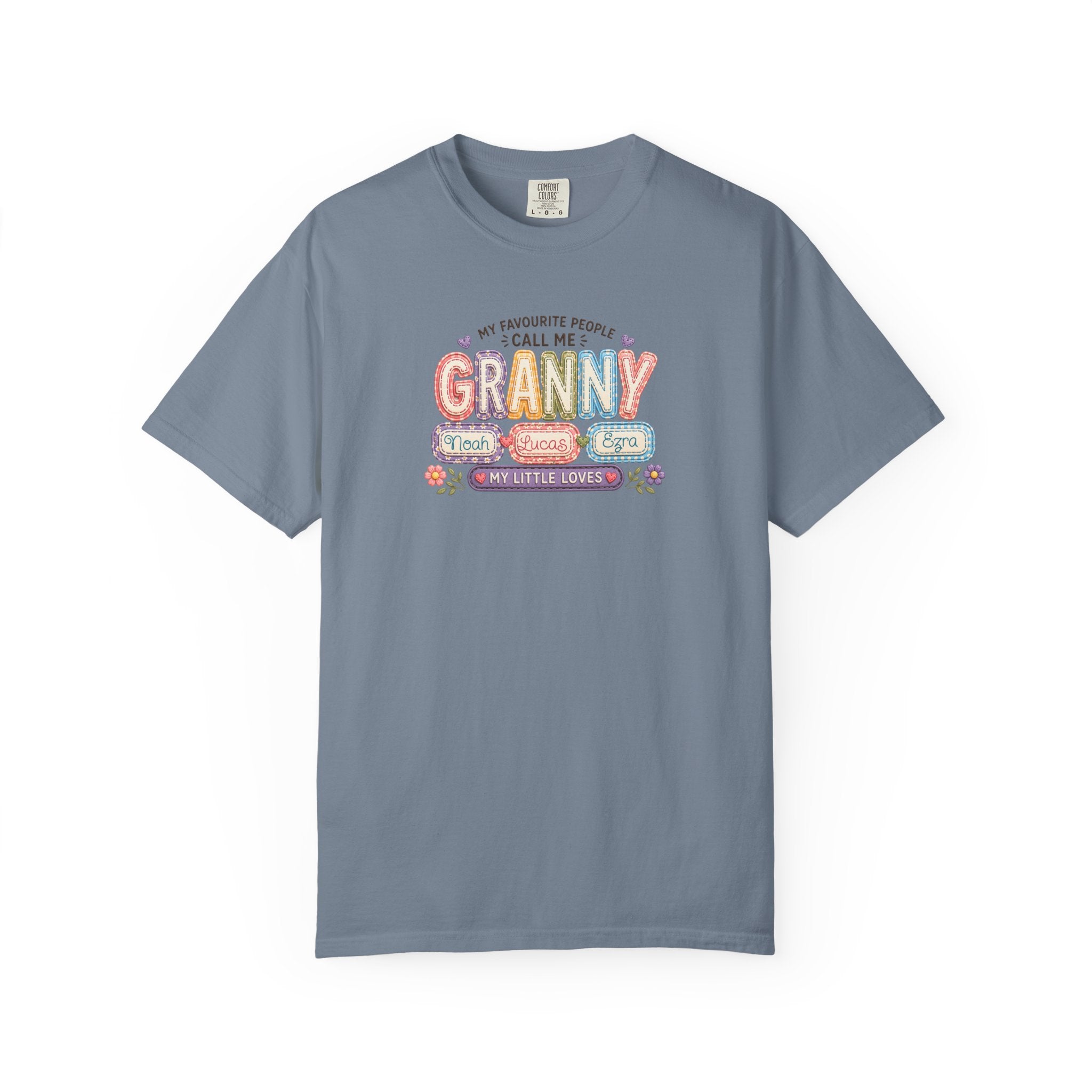 Granny Floral Retro Tee — "My Favourite People Call Me Granny"