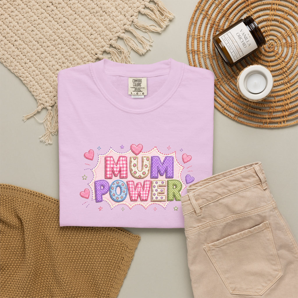 Mum Power T-Shirt — Cute Pink Heart Mothers Day Tee