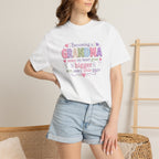 Grandma T-Shirt - "Becoming a Grandma Means My Heart Grows Bigger" - Cute Pastel New Grandma Gift