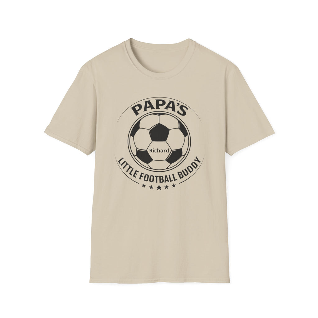 Papa’s Little Football Buddy T-Shirt — Personalized Soccer Dad Tee
