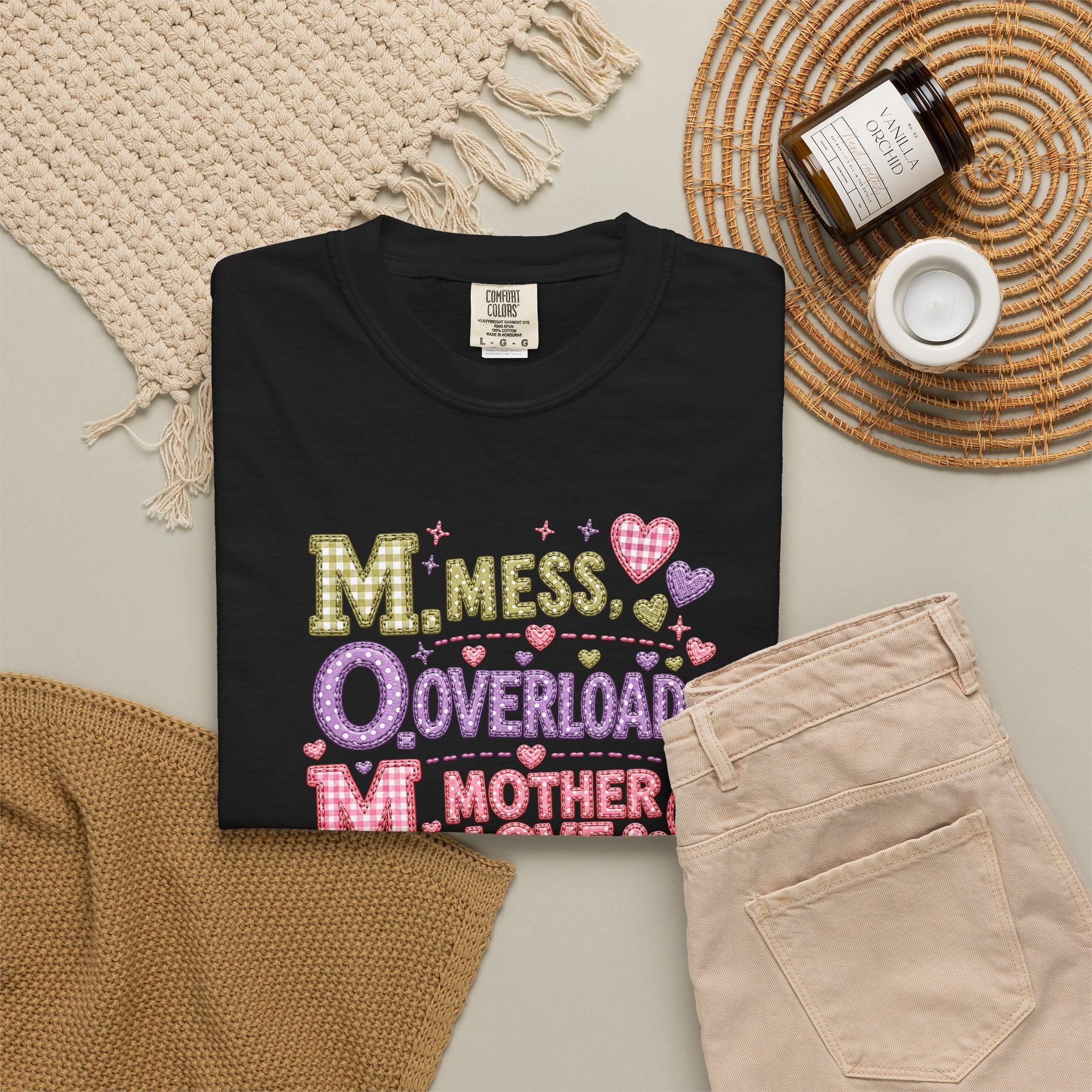 Mom Overload T-Shirt — "Mess, Overload, Mother Love" Cute Mom Graphic Tee