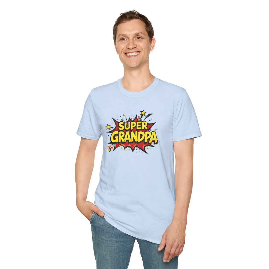 Super Grandpa T-Shirt – Comic Book Retro Graphic Tee for Grandfathers