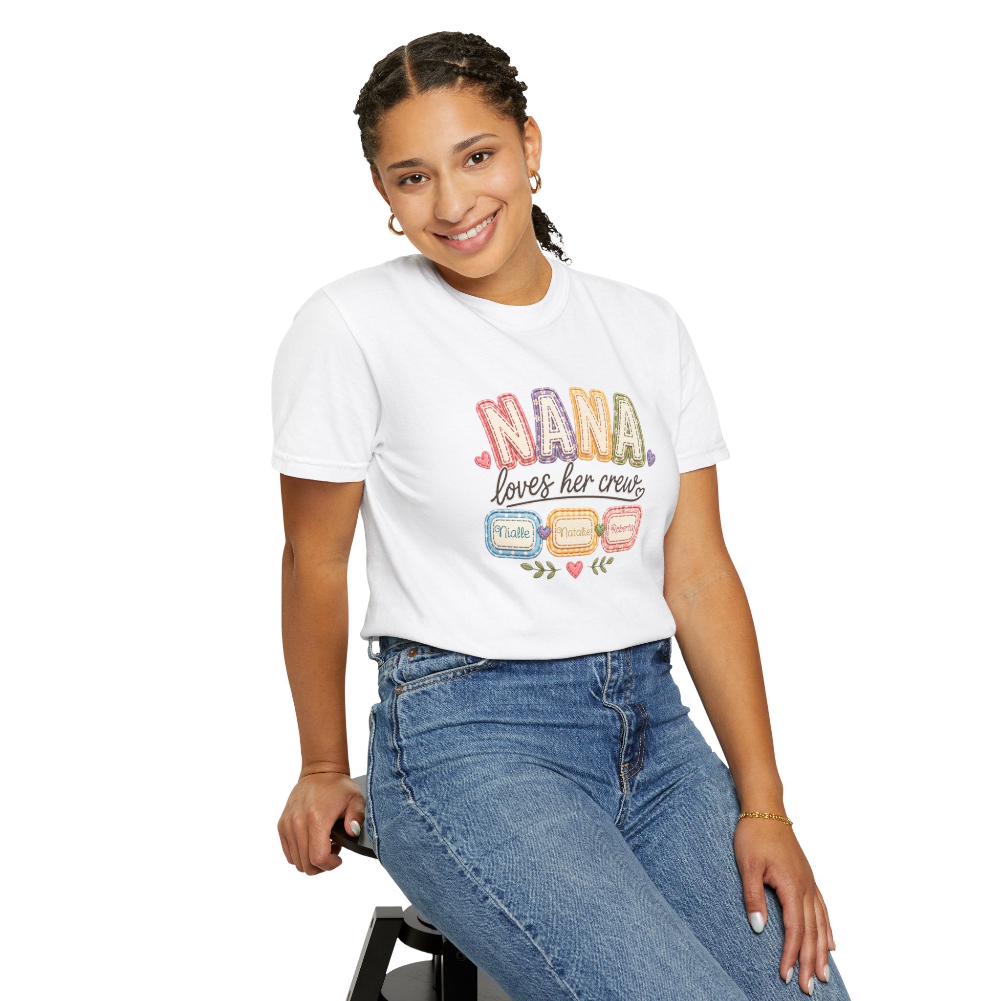 T-Shirt — “Nana Loves Her Crew” Colorful Grandma Family tee