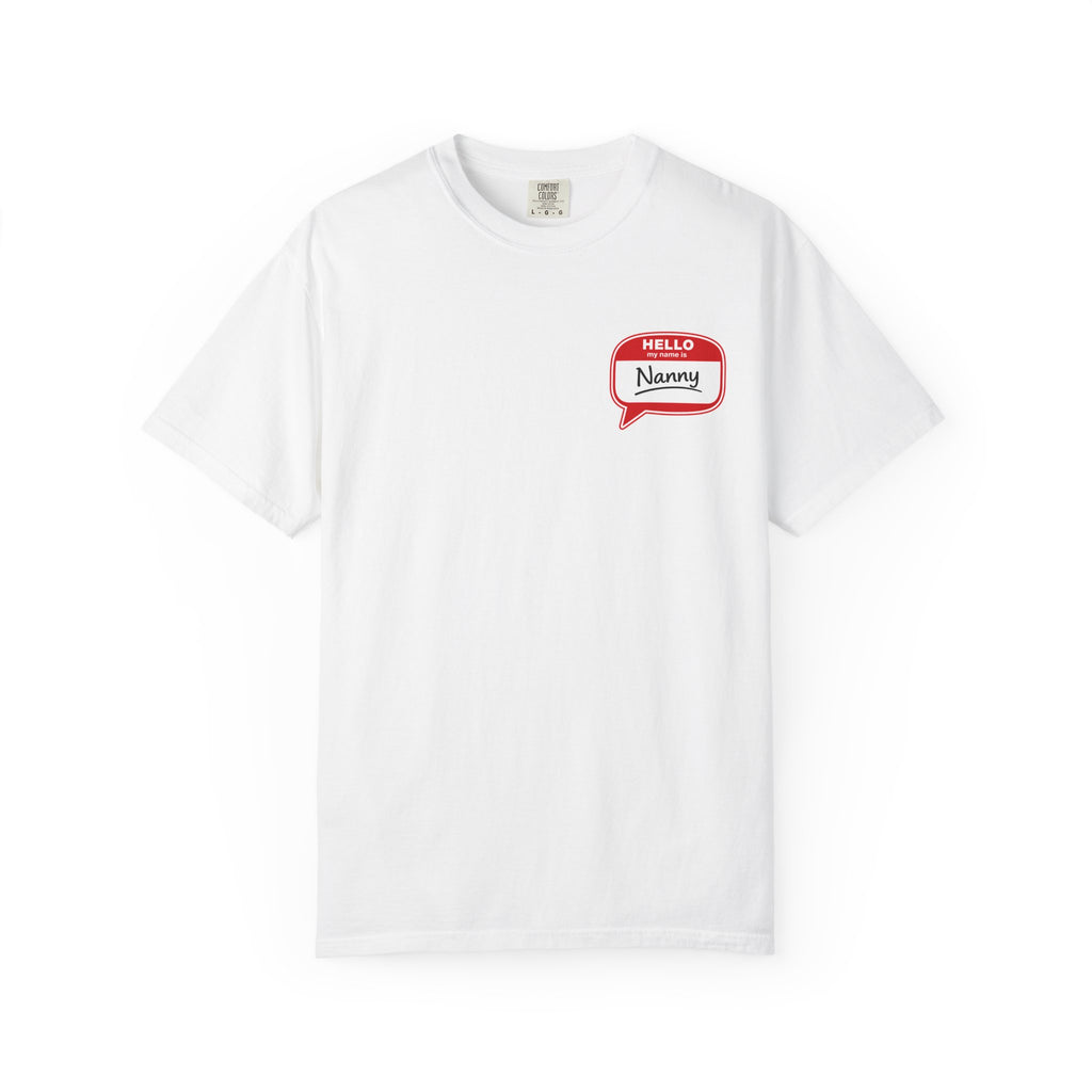 Hello Nanny Pocket T-Shirt – Cute Name Tag Tee for Grandparents & Caregivers