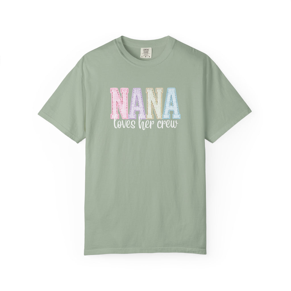 Nana Pastel Varsity T-Shirt — Soft Vintage Lettering Gift for Grandma (Mother's Day/Birthday)