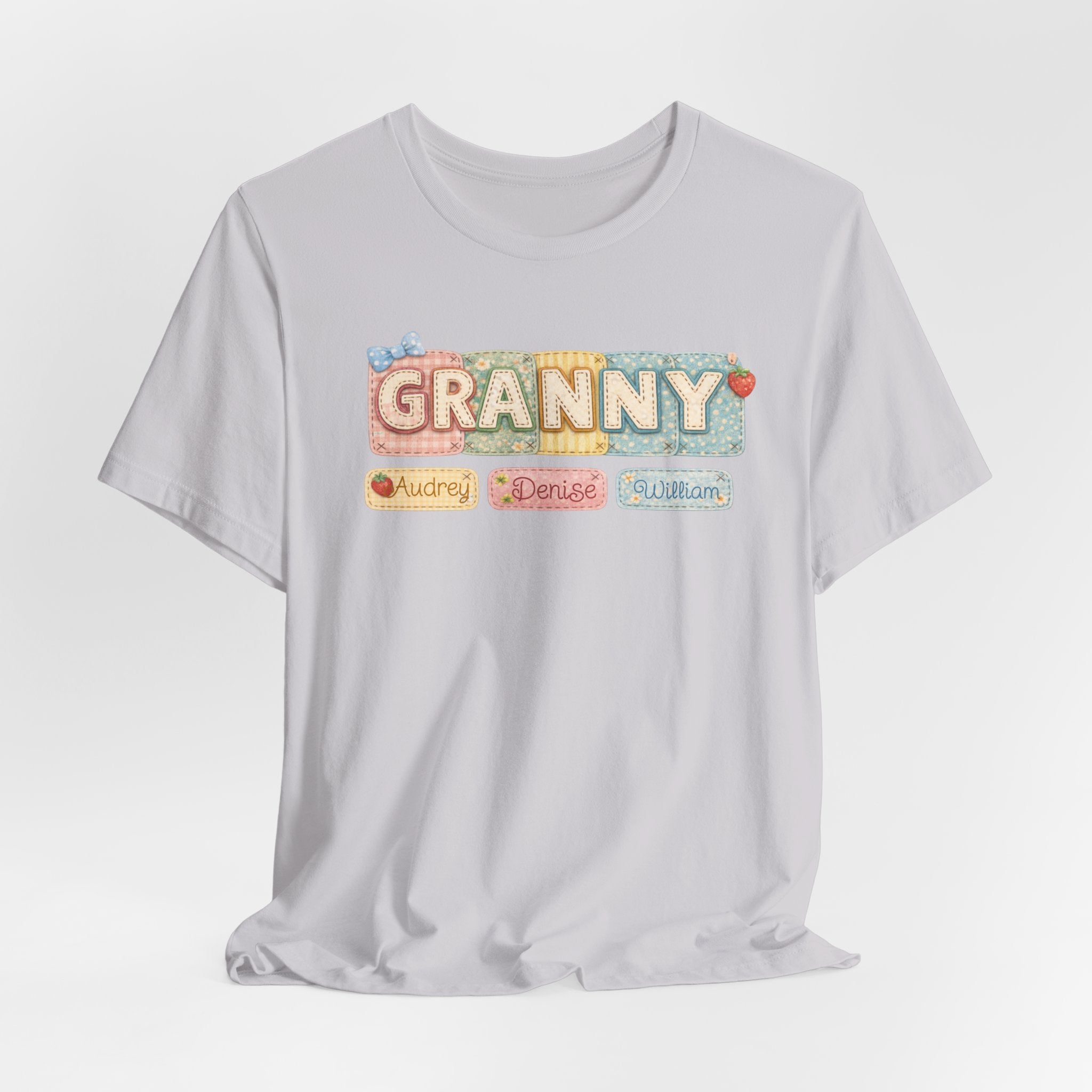 Granny Retro Nameplate T‑Shirt — Personalized Grandma Tee