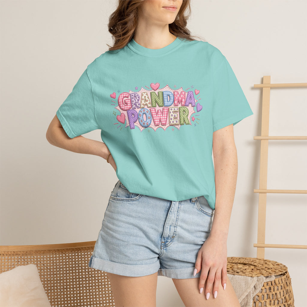 Grandma Power T-Shirt — Cute Heart Graphic Tee for Grandmothers