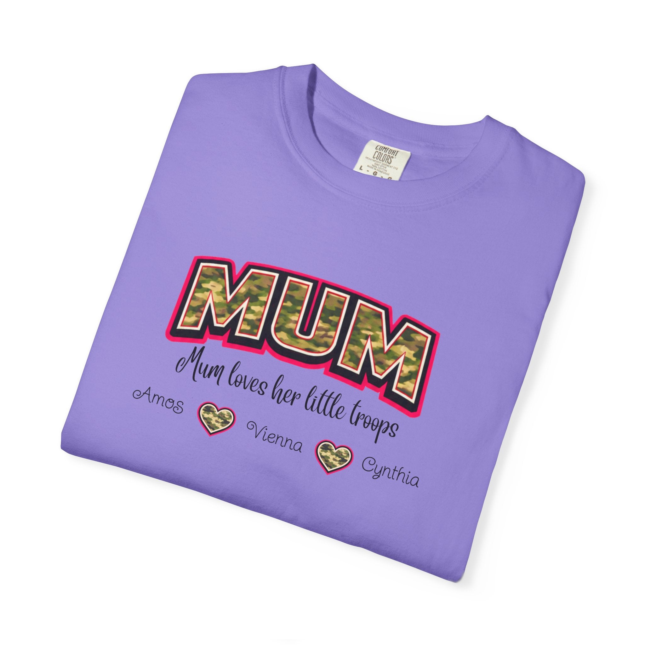 Mum Camo Print T-Shirt – "Mum, Mum loves her little meows" Mother's Day Tee