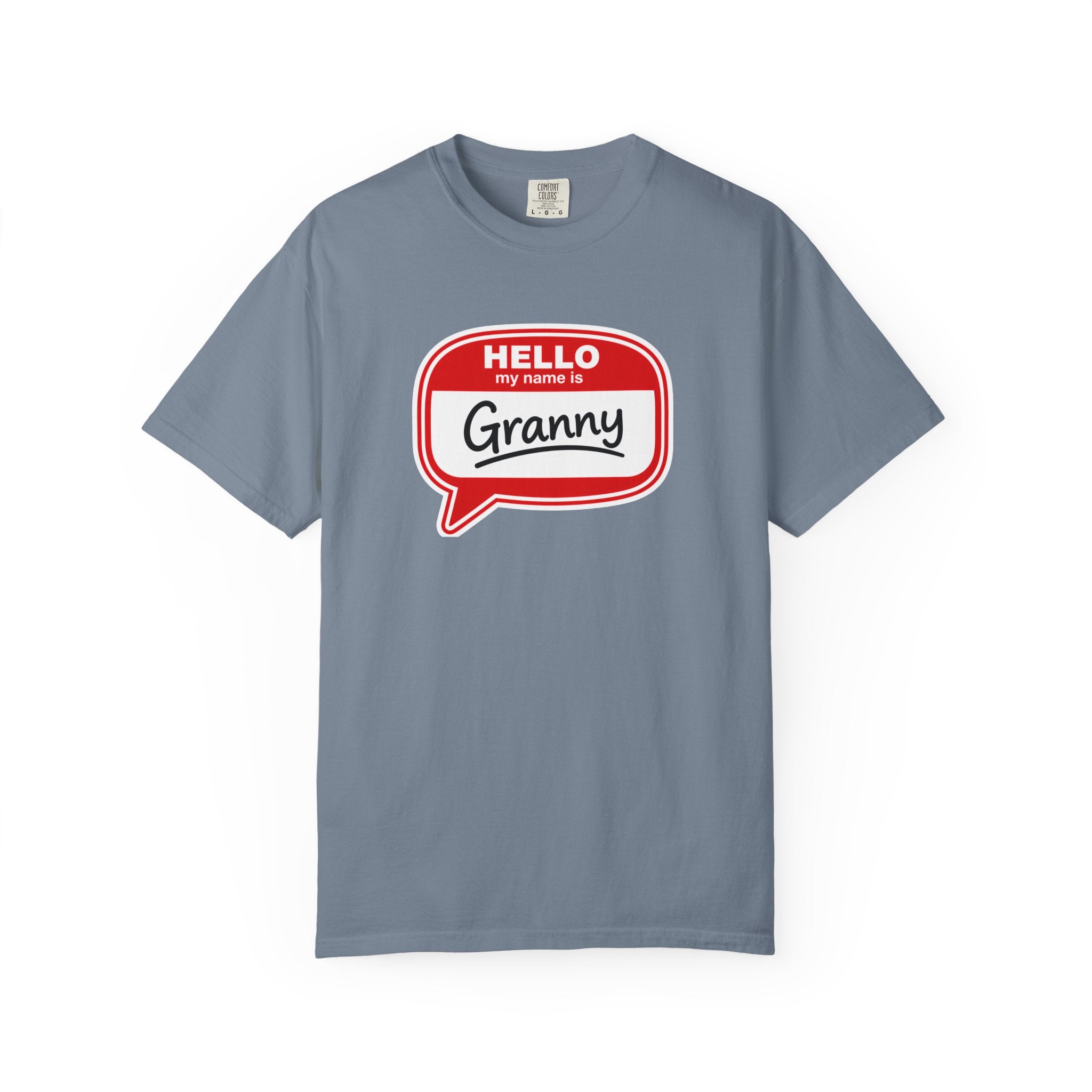 Hello My Name Is Granny T-Shirt - Funny Grandma Gift, Retro Name Badge Tee