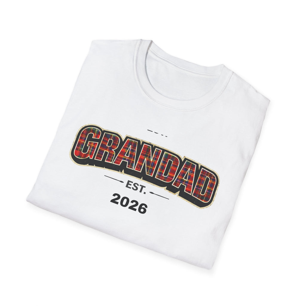 Grandad Est. 2026 T-Shirt — Plaid Grandpa Gift Tee